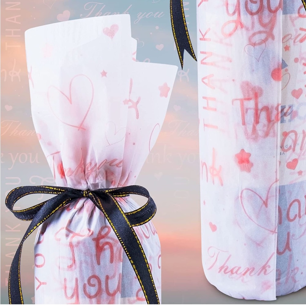 100 Pink Thank You Tissue Paper Sheets, 14x20 PRICE IS FIRM - Picture 7 of 8